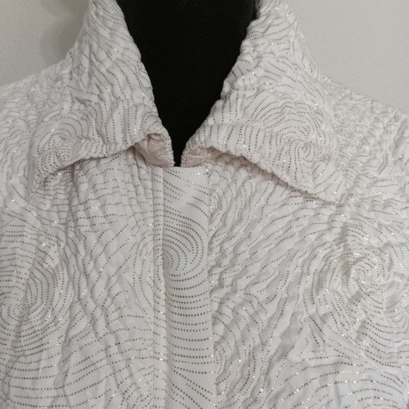 UBU Quilted Reversible Gold Swirl Cream Zip Jacket Blazer Like New - Picture 2 of 14